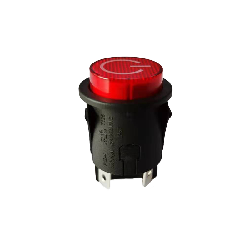 P12-4N Black and red dustproof high current indicator light button switch